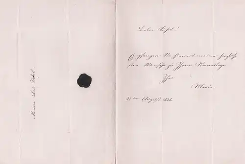 Eigenhändiger Brief mit Unterschrift von 25. August 1835. / Autograph letter with signature / Glückwunsch