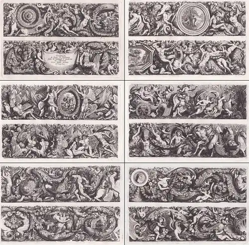 Ornamenti di fregi et fogliami fatti al antiquo e moderno in Anversa / Series of Baroque ornamental designs fo