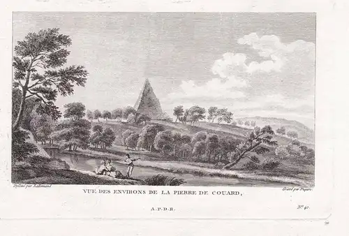 Vue des Environs de la Pierre de Couard. - Pyramide de Couhard Autun Saone-et-Loire Bourgogne Ansicht view vue