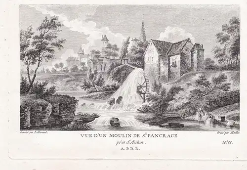 Vue d'un moulin de St. Pancrace pres d'Autun. - Saint-Pancrace Autun Saone-et-Loire Bourgogne Ansicht view vue