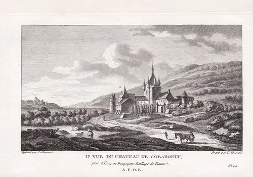 Ie. Vue du Chateau de Coraboeuf, pres d'Yvry en Bourgogne Baillage de Baune - Chateau de Coraboeuf Ivry-en-Mon