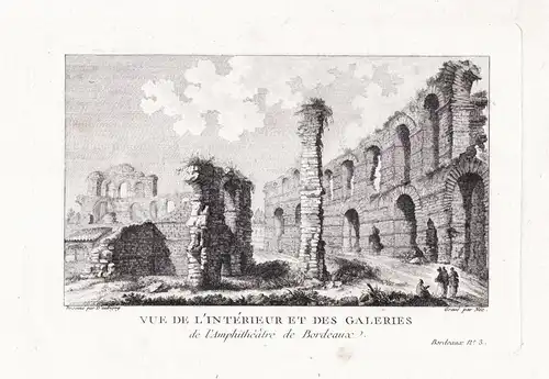 Vue de l'interieur et des galeries de l'Amphitheatre de Bordeaux - Bordeaux amphitheatre Gironde Nouvelle-Aqui