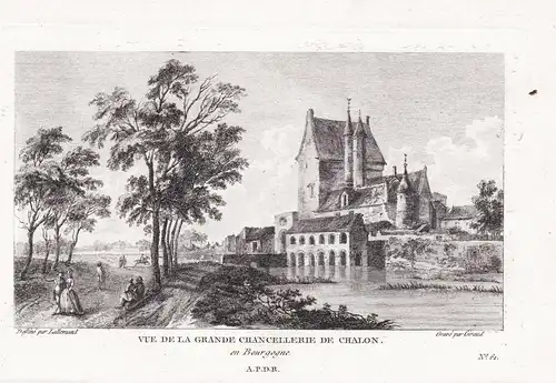 Vue de la Grande Chancellerie de Chalon en Bourgogne. - Chalon-sur-Saone porte Saone-et-Loire Bourgogne Ansich