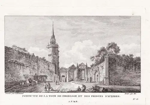 Petite Vue de la Tour de l'Horloge et des Prisons d'Auxerre. -  Auxerre Tout de l'Horloge Yonne Bourgogne Ansi