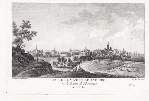 Vue de la Ville de Saulieu sur le chemin de Morveaux - Saulieu Montbard Cote-d'Or Bourgogne Ansicht view vue