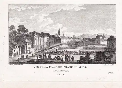 Vue de la Place du Champ de Mars, dite le Marchaut - Autun Place du Champ de Mars Saone-et-Loire Bourgogne Ans