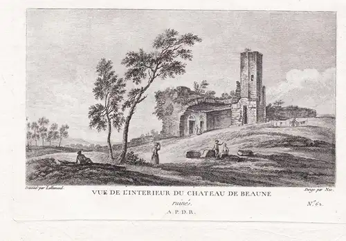 Vue de l'interieur du Chateau de Beaune ruiné - Beaune chateau Cote-d'Or Bourgogne Ansicht view vue