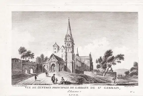 Vue de l'entree principale de l'Abbaye de St. Germain - Auxerre Abbaye Saint-Germain Yonne Bourgogne Ansicht v