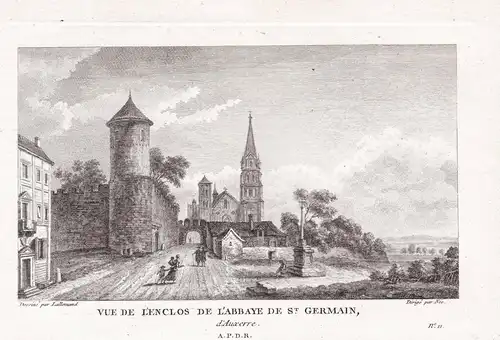 Vue de l'enclos de l'Abbaye de St. Germain, d'Auxerre - Auxerre Abbaye Saint-Germain Yonne Bourgogne Ansicht v