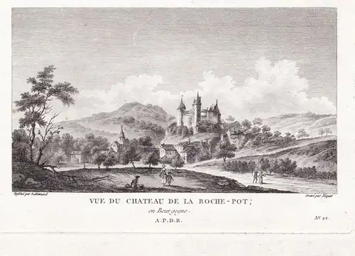 Vue du Chateau de la Roche-Pot; en Bourgogne - Chateau de la Rochepot Cote-d'Or Bourgogne Ansicht view vue