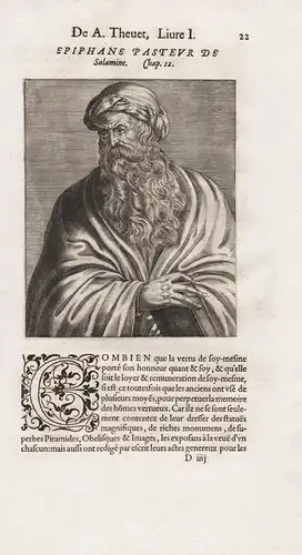 Epiphane Pasteur de Salamine - Epiphanius of Salamis (c.310-403) Cyprus Zypern bishop Portrait