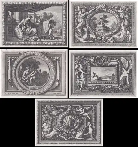 Series of richly decorated Baroque ornamental & panel designs / Barock / Architektur / architecture
