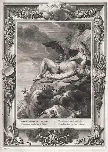 Promethée déchiré par un vautour. / Prometheus durch einen Geyer zerrissen. / Prometheus tortured by a Vultur.