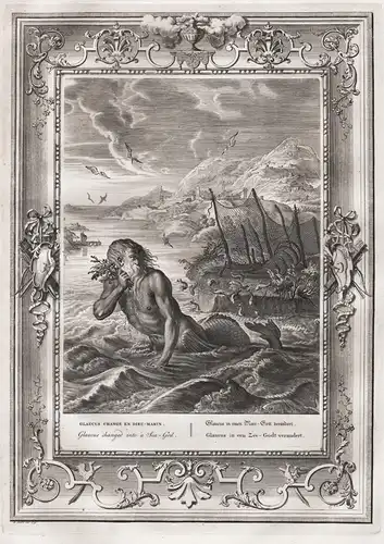 Glaucus changé en Dieu-Marin. /  Glaucus in einen Meer-Gott verändert. / Glaucus changed into a Sea-God. / Gla