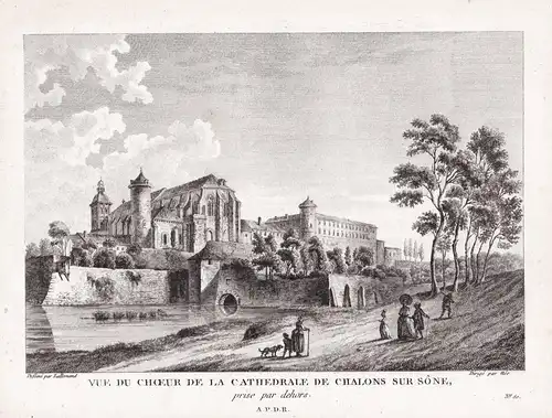 Vue du Choeur de la Cathedrale de Chalons sur Sône, prise par dehors. - Chalon-sur-Saone cathedrale Bourgogne