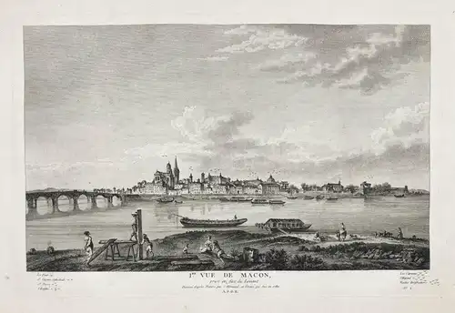 Ire. Vue de Macon, prise en face du Levant - Macon Saone-et-Loire Bourgogne Ansicht view vue
