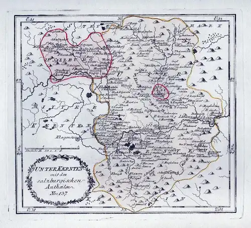 Unter Kaernten mit den salzburgischen Antheilen. Nro. 137. - Kärnten Friesach Klagenfurt Lavanttal Rosental Vö