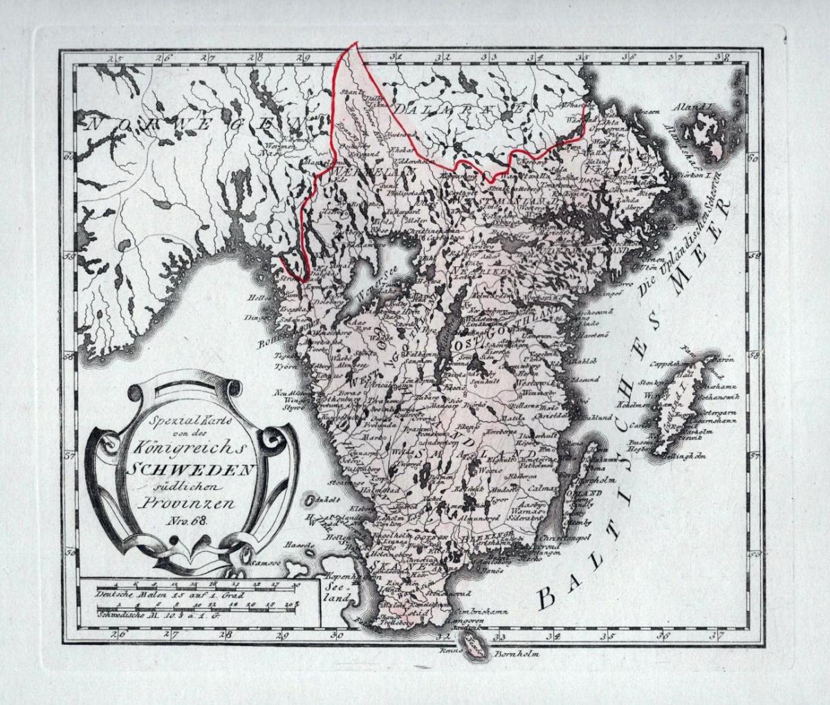 Spezial Karte von des Königreichs Schweden südlichen Provinzen. Nro. 68