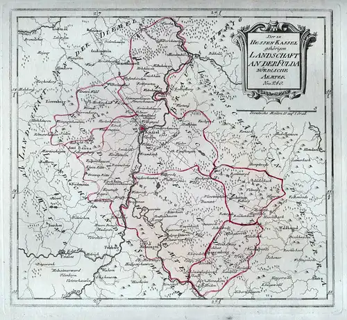 Der zu Hessen Kassel gehörigen Landschaft an der Fulda nördliche Aemter Nro. 240 - Fulda Kassel Melsungen Span