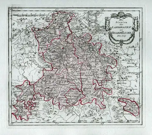 Die Staaten des Landgrafen zu Hessen Kassel Nro. 239 - Hessen Kassel Hersfeld Eschwege Wolfhagen Ziegenhain Bo