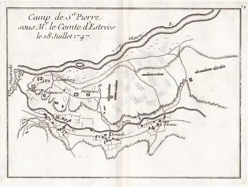 Camp de St. Pierre sous Mr. le Comte d'Estrees le 18 juillet 1747 - Maastricht / Sint Pieter / Eben-Emael / Ho