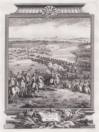L'Armée du Roi passe l'Escaut le 8. May 1745 - Schelde / Escaut riviere river Fluss / passage / Armee militair