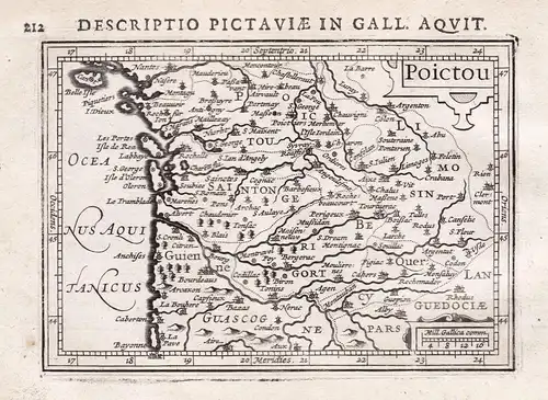 Poictou - Poitou / France Frankreich / map Karte carte gravure