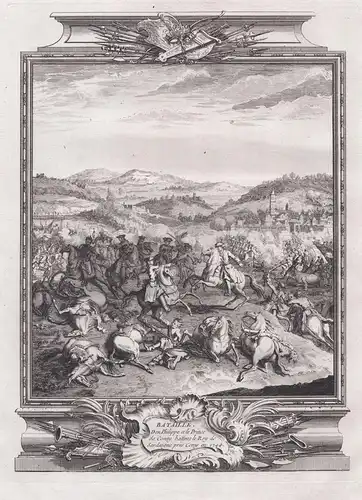 Bataille, Don Philippe et le Prince de Conty battent le Roy de Sardaigne pres Cony en 1744 - Cuneo Piemonte /