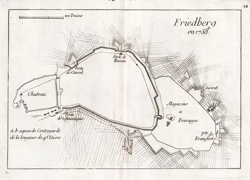 Friedberg en 1758 - Friedberg Wetteraukreis Wetterau / Hessen