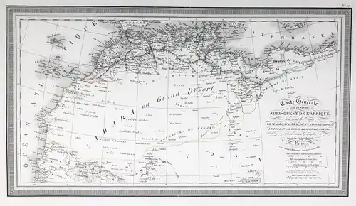 Carte generale de la Partie Nord-Ouest de l'Afrique, ou sont les Etats de Maroc, d'Alger, de Tunis et de Tripo