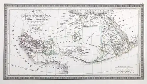 Carte d'une partie de l'Afrique Septentrionale ou se trouvent la Senegambie, la Nigritie, ou soudan, la Nubie