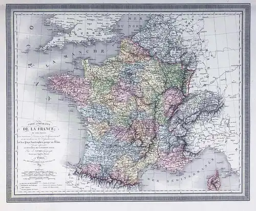 Carte comparative de la France - France / Frankreich