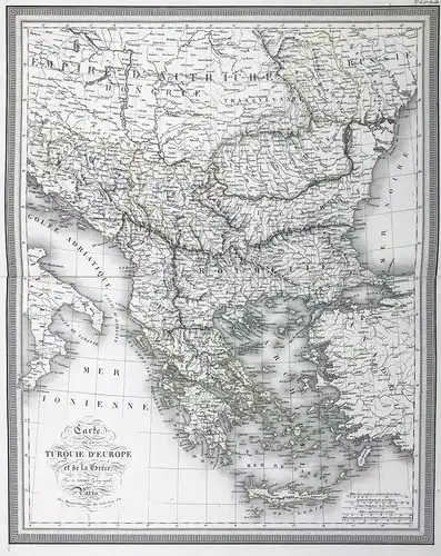 Carte de la Turquie d'Europe et de la Grece - Greece Griechenland / Turkey Türkei / Albania Bulgaria Romania S