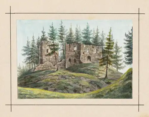Ru[u]dersburg (Rimenberg) am Kamp. Westseite. - Burg Rundersburg am Kamp / St. Leonhard am Hornerwald / Waldvi