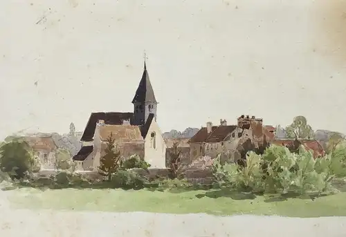 (Stadtansicht mit Kirche / view of a city with church)