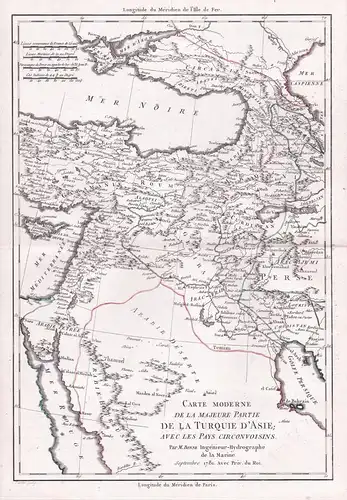 Carte Moderne de la Majeure Partie de la Turquie d'Asie; avec les Pays circonvoisins. - Turkey Türkei Syria Sy