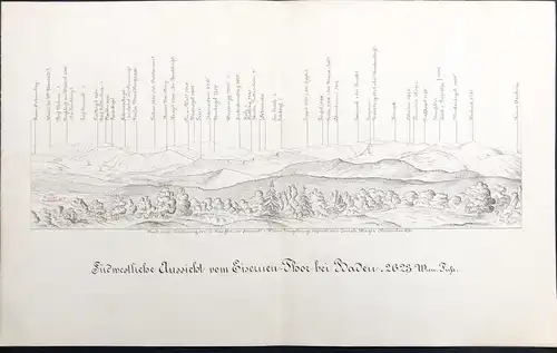 Südwestliche Ansicht von Eisernen Thor bei Baden 2623 W. F. Nach J. Häufler  - Eisernes Tor / Baden / Panorama