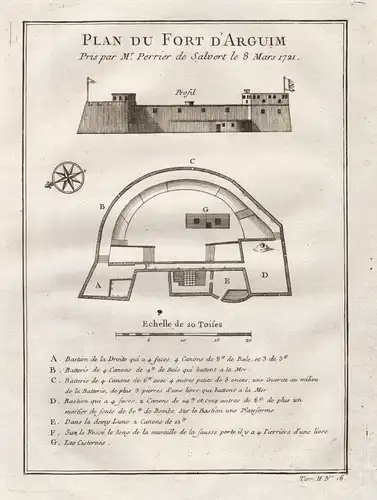 Plan du Fort d'Arguim - Arguin island Mauritania Northwest Africa Mauretanien Afrika Afrique