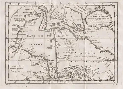 Carte de la Baye de Hudson - Hudsonbai Hudson Bay Canada Quebec Ontario map Karte carte