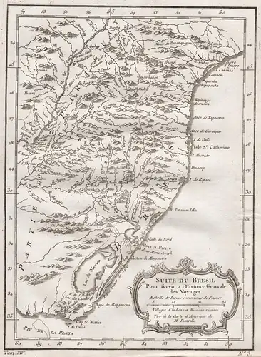 Suite du  Bresil pour servir a l'Histoire des Voyages - Uruguay Brazil Brasilien Brasil Rio de la Plata map Ka