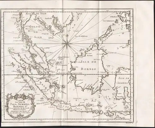 Carte des Isles de Java, Sumatra, Borneo - Borneo Java Malaysia Singapore Indonesia Indonesien Singapur Asia A
