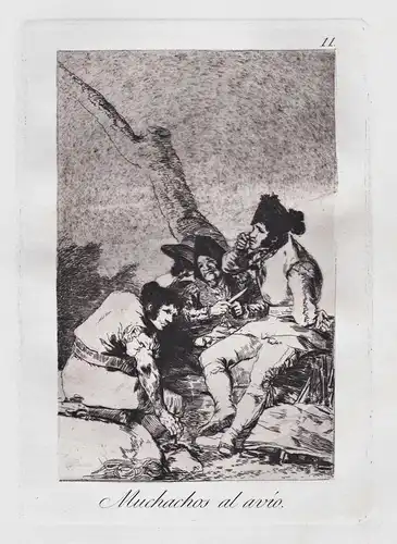 Muchachos al avio - plate 11 from Los Caprichos etching Radierung grabado