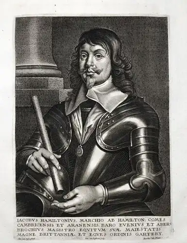 Iacobus Hamiltonius Marchio ab Hamilton Comes ... - James Hamilton 1st Duke (1606-1649) Marquess Scottland Por