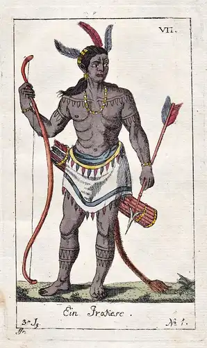 Ein Irokese - Iroquois Indianer America costumes Trachten
