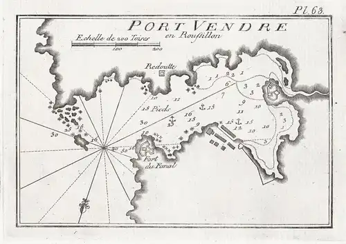 Port Vendre en Roußillon - Port-Vendres Occitanie France Pyrenees-Orientales gravure