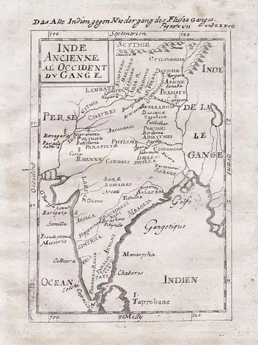Inde ancienne al'Occident du Gange - India Indien Asia Asien map Karte