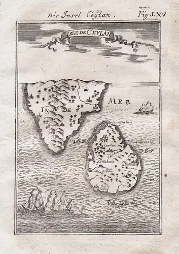 Isle de Ceylan - Sri Lanka Ceylon island India Asia map Karte