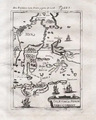 Isles de la Sonde vers l'Orient - Sunda islands Malay Archipelago Indonesia Asia map Karte