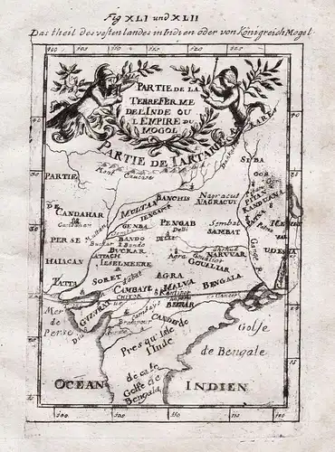 Partie de la Terre Ferme de l'Inde ou l'Empire du Mogol - India Indien Mongol Empire map Karte