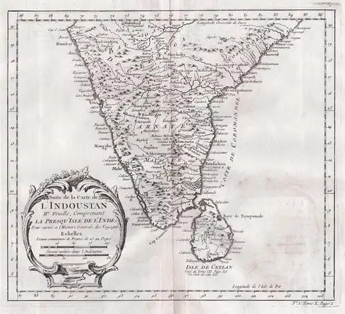 Suite de la Carte de l'Indoustan - India Indien Inde Mumbai Sri Lanka Ceylon